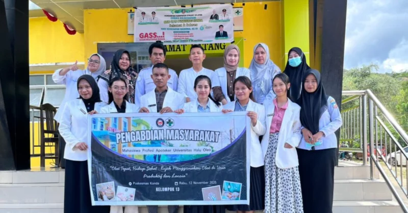 Bijak Gunakan Obat di Usia Produktif dan Lansia, Mahasiswa Farmasi UHO Gelar Sosialisasi di Puskesmas Konda 1 Bijak Gunakan Obat di Usia Produktif dan Lansia, Mahasiswa Farmasi UHO Gelar Sosialisasi di Puskesmas Konda