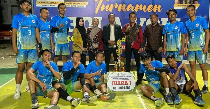 Tim Bola Voli Putra BPR Bahteramas Konawe Juarai Bupati Cup I Bersahaja