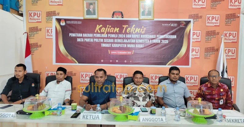 KPU Muna Barat Bahas Tiga Opsi Pembentukan Dapil Pemilu 2029