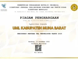 UPT Metrologi Legal Disperindag Muna Barat Terbaik se-Indonesia, Sabet Peringkat I UML Tertelusur 2025