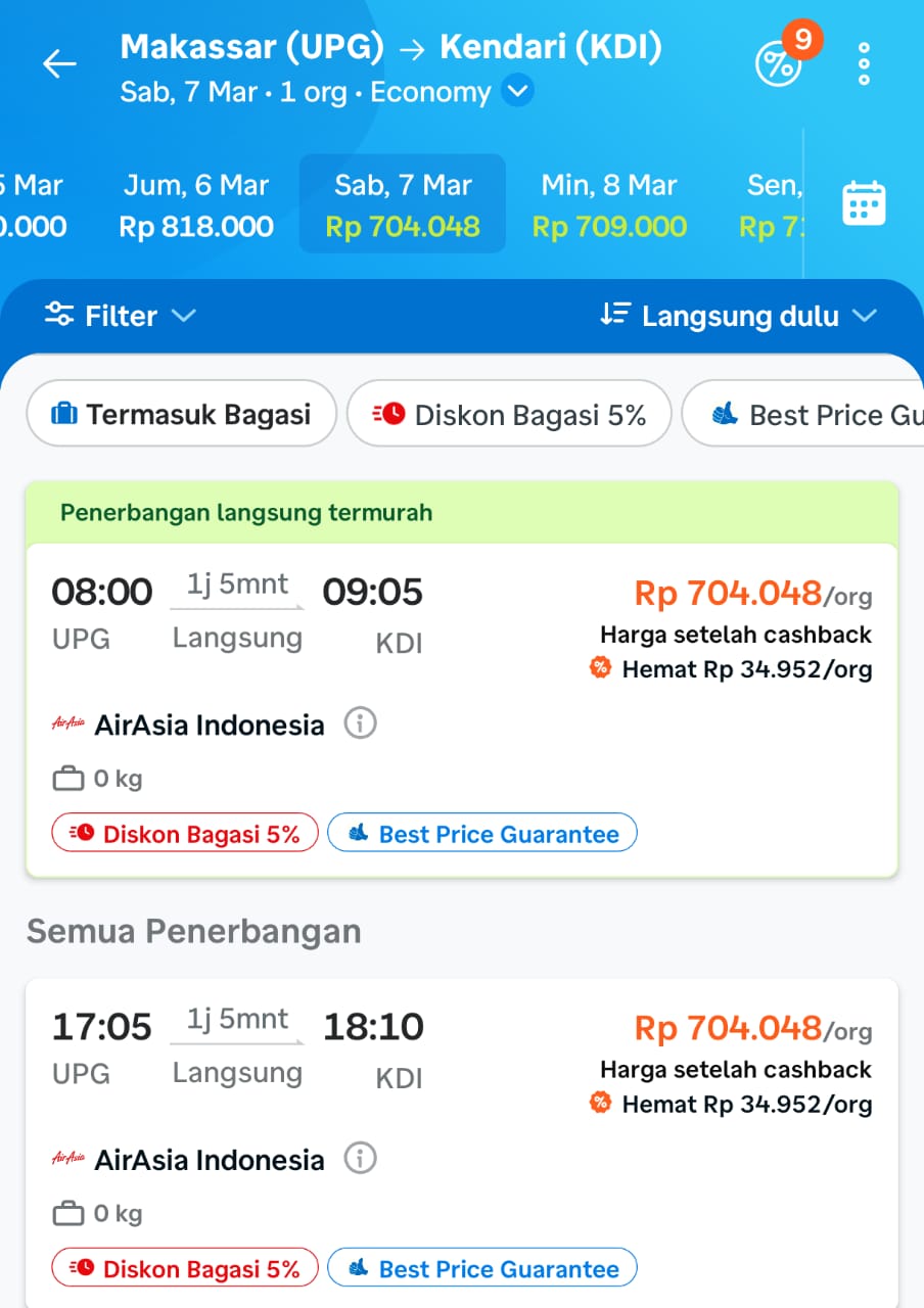 AirAsia Siap Terbang Kendari–Makassar Mulai 7 Maret 2026, Harga Tiket 700 Ribuan 3 AirAsia Siap Terbang Kendari–Makassar Mulai 7 Maret 2026, Harga Tiket 700 Ribuan