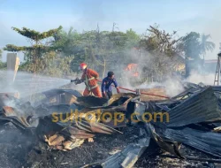 Diduga Korsleting Listrik, 15 Kios Depan HBM Kendari Terbakar dan 2 Ruko Terdampak