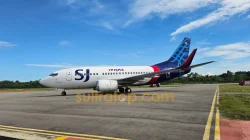 Sriwijaya Air Terbang Perdana ke Muna Barat, Lancar Mendarat di Bandara Sugimanuru