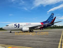 Sriwijaya Air Terbang Perdana ke Muna Barat, Lancar Mendarat di Bandara Sugimanuru
