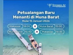 Sriwijaya Air Buka Rute Makassar–Muna Barat, Tiket Mulai Rp700 Ribu