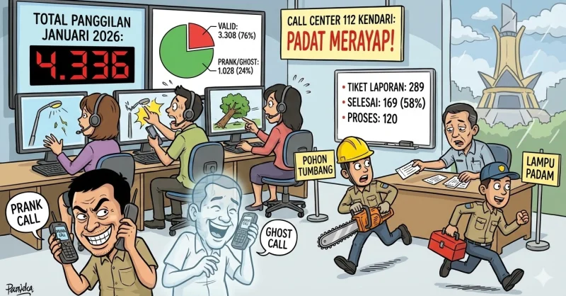 Call Center 112 Kendari Terima 4.336 Panggilan Selama Januari 2026, Warga Dominan Laporkan Ini 1 Call Center 112 Kendari Terima 4.336 Panggilan Selama Januari 2026, Warga Dominan Laporkan Ini