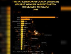 BPS Ungkap Kendari Miliki Tingkat Kecerahan Malam Tertinggi di Sultra