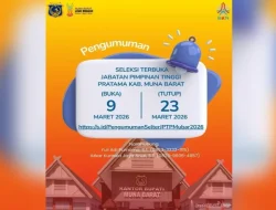 Pemkab Muna Barat Buka Seleksi Terbuka 5 Jabatan Kepala OPD, Pendaftaran hingga 23 Maret 2026