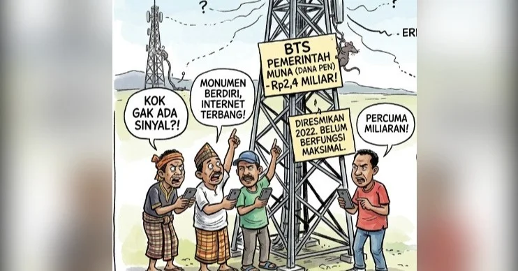 Ironi Proyek Internet Desa di Muna: Menara BTS Rp2,4 Miliar Berdiri, Sinyal Tetap Nol 1 Ironi Proyek Internet Desa di Muna: Menara BTS Rp2,4 Miliar Berdiri, Sinyal Tetap Nol