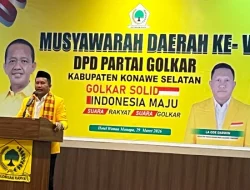 Musda Golkar Konsel Jadi Momentum, Darwin Minta Irham Bidik 14 Kursi DPRD