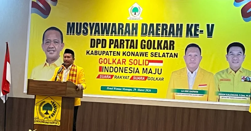 Musda Golkar Konsel Jadi Momentum, Darwin Minta Irham Bidik 14 Kursi DPRD
