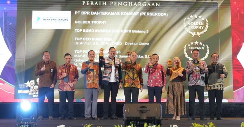 Dominasi BPR Konawe: Tiga Kali Bintang 5 dan Raih Golden Trophy di TOP BUMD Awards 2026 1 Dominasi BPR Konawe: Tiga Kali Bintang 5 dan Raih Golden Trophy di TOP BUMD Awards 2026