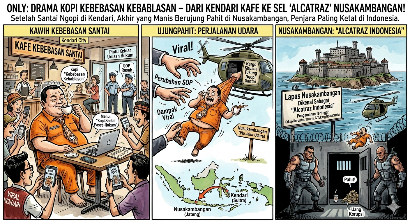 Usai Viral Ngopi di Coffee Shop, Napi di Kendari Dikirim ke Nusakambangan
