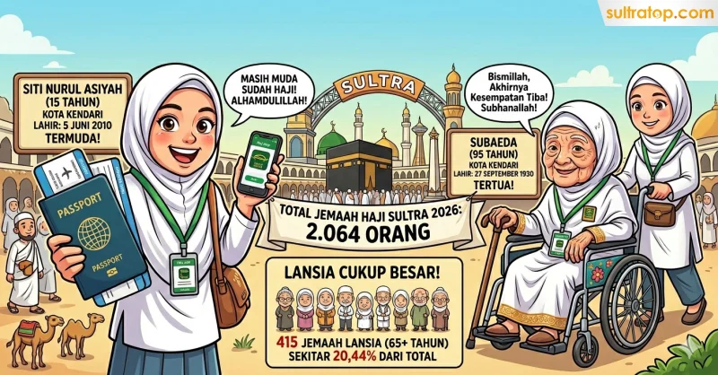Fakta Menarik Haji Sultra 2026: Jemaah Termuda Kelahiran 2010, Tertua 1930