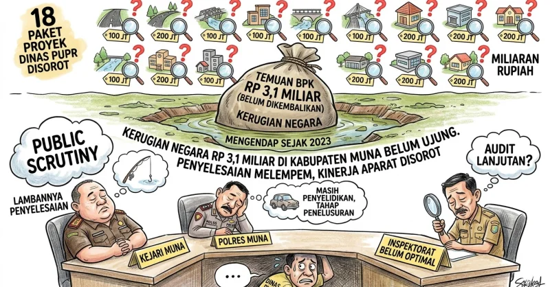 18 Paket Proyek Disorot, Pengusutan Temuan BPK Rp3,1 M di Muna Masih Mengendap