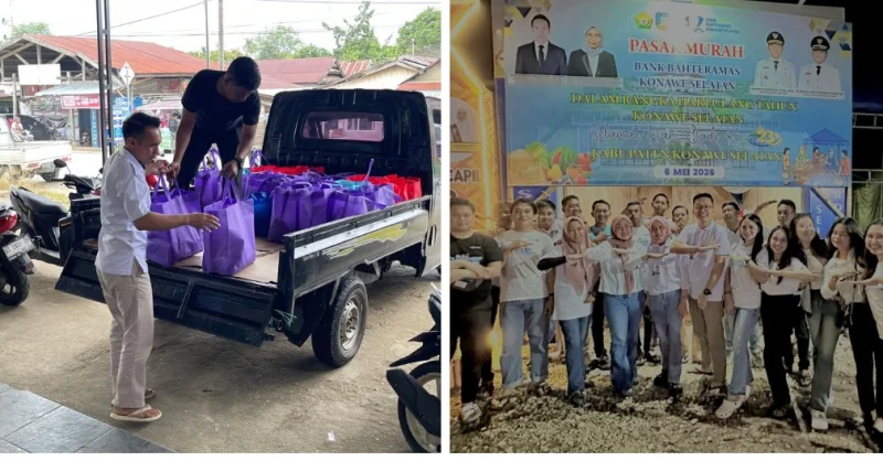 Peringati HUT ke-23 Konsel, Bank Bahteramas Konsel Tebar Kepedulian Lewat Pasar Murah