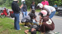 Diduga Mabuk, Pengendara Motor Alami Kecelakaan Tunggal di Tikungan Gonda Baru Baubau