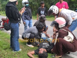 Diduga Mabuk, Pengendara Motor Alami Kecelakaan Tunggal di Tikungan Gonda Baru Baubau