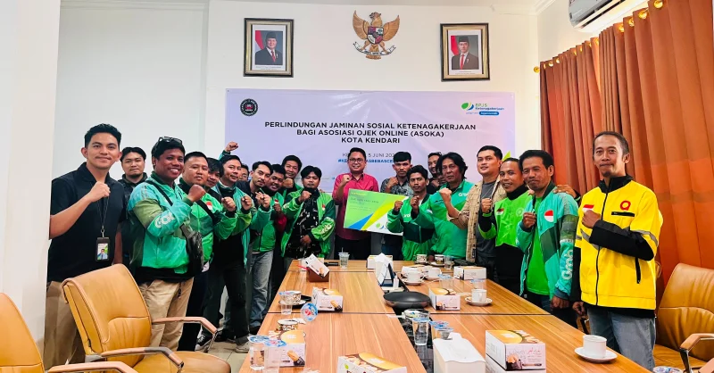 BPJS Ketenagakerjaan Sultra Kolaborasi dengan Asosiasi Ojek Online Kendari untuk Lindungi Driver Ojol
