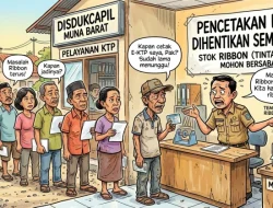 Pelayanan Cetak E-KTP di Muna Barat Terhenti, Disdukcapil Minta Warga Bersabar
