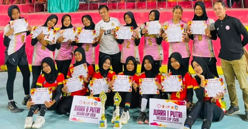 Tim Voli SMPN 1 Maginti Juara Velusia Cup 2026, Kalahkan Sesama Wakil Muna Barat
