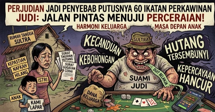 Judi Hancurkan 60 Rumah Tangga di Sulawesi Tenggara, Konawe dan Konsel Kasus Tertinggi