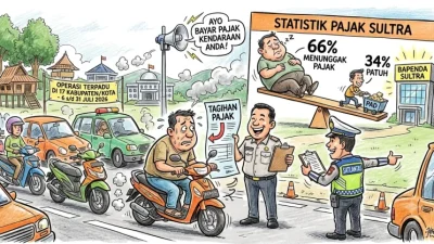 66 Persen Kendaraan di Sulawesi Tenggara Tunggak Pajak, Razia Digelar di 17 Kabupaten/Kota