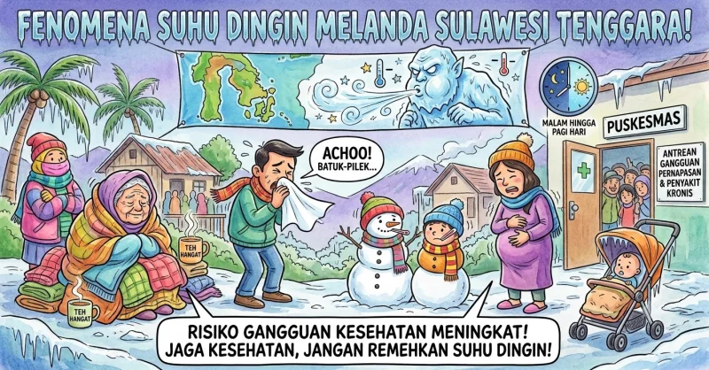 Suhu Dingin Melanda Sulawesi Tenggara, Dinkes Imbau Anak, Lansia, dan Ibu Hamil Waspada Penyakit