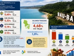 Inflasi Sultra Juni 2026: Baubau Tertinggi, Konawe Terendah