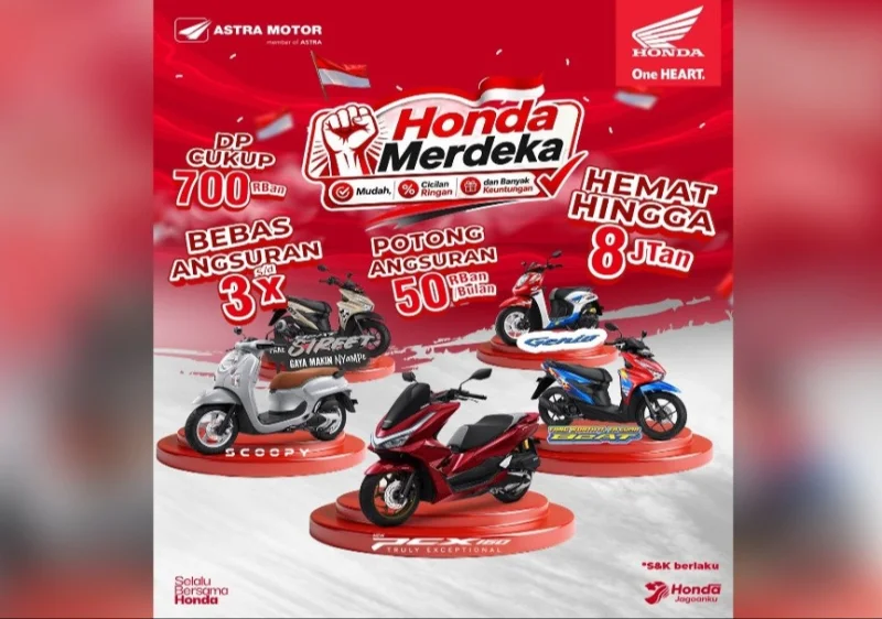Rayakan HUT RI, Asmo Sulsel Hadirkan Promo Honda Merdeka, DP Mulai Rp700 Ribuan 1 Rayakan HUT RI, Asmo Sulsel Hadirkan Promo Honda Merdeka, DP Mulai Rp700 Ribuan
