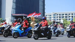 Semarak HUT ke-81 RI, Ratusan Pencinta Honda Konvoi Keliling Ikon Kota Makassar