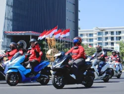 Semarak HUT ke-81 RI, Ratusan Pencinta Honda Konvoi Keliling Ikon Kota Makassar