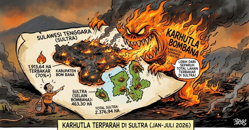 Bombana Jadi Wilayah dengan Karhutla Terparah: 1.913 Hektare Lahan Terbakar
