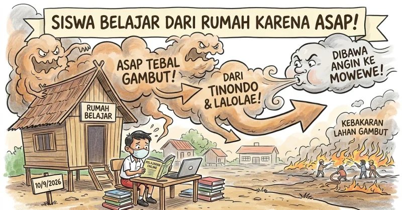 Sekolah di Tiga Kecamatan Kolaka Timur Ditutup Akibat Kabut Asap, Siswa Belajar dari Rumah 1 Sekolah di Tiga Kecamatan Kolaka Timur Ditutup Akibat Kabut Asap, Siswa Belajar dari Rumah