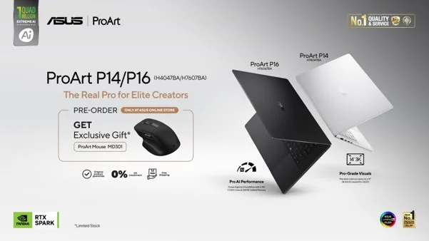 ASUS Resmi Hadirkan ASUS ProArt P14 dan P16, Laptop Kreator Profesional dengan NVIDIA RTX Spark™ Pertama di Indonesia 5 ASUS Resmi Hadirkan ASUS ProArt P14 dan P16, Laptop Kreator Profesional dengan NVIDIA RTX Spark™ Pertama di Indonesia